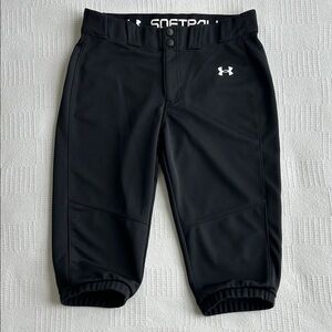 Underarmour Youth Black softball knickers/pants size large
